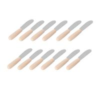 KJHBV Juego de 10 Cuchillos con Mango de Plástico para Untar Queso y Mantequilla y Hoja de Acero Inoxidable, Fácil para Raspar y Mezclar en Cocina