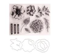 KJHBV Juego de Troqueles de Corte de Flores para Fácil de Usar y DIY Sello de Silicona Transparente Molde de Acero al Carbono Manualidades y Álbumes