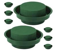 KJHBV Kit de 8 Piezas de Espuma Floral Verde Redonda Contenedor de Barro para Arreglos Elegantes en Pasillos de Bodas y Decoración del Hogar
