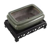 KJHBV Maceta de Cerámica China, Cuenco para Suculentas, Jardinera de Bonsáis, Rectangular Profunda, para Pothos y Small Leaf Redwood, Uso Interior en Salones, Transpirable, Estilo