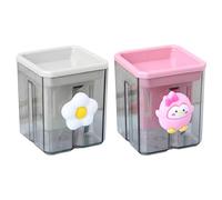KJHBV Mini Sacapuntas de Plástico 2 Piezas Diseño de Dibujos Animados Portátiles y Prácticos, Fáciles de Usar y Convenientes para Afilar Lápices