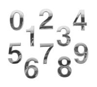 KJHBV Números Adhesivos Paquete de 10 Piezas Fáciles de Instalar y Leer Color Plata 5cm Abs y Numeración Moderna para Puertas para Señales de Baño