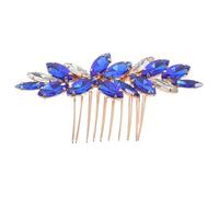 KJHBV Peineta de Boda Azul de Aleación Diseño Elegante y Brillante para Novias y Damas Especiales, Fácil de Colocar para Fiesta de Cumpleaños o Año