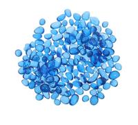 KJHBV Piedras Decorativas de Vidrio 1, 1 LB para Acuario y Jarrón | Grava Combinada Azul de 6-9mm, Cantos Pulidos Bordes Suaves, Tonos Vivos y Brillo Delicado