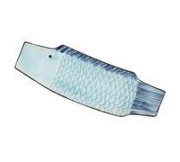 KJHBV Plato de Cerámica para Diseño Japonés Forma de Pescado Irregular para Servir Sashimi y Aperitivos para Casa y Restaurantes