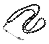KJHBV Pulsera Estilo Vintage para Adoración y Peregrinación Religiosa de Cuentas Transparentes Negras Superficie Lisa Rebabas
