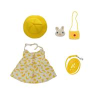 KJHBV Ropa para Conejos Mascota de Algodón Transpirable Color Amarillo Diseño Adorable para Pasear y Asistir a Fiestas, Set de Accesorios Resistentes y Cómodos