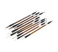 KJHBV Set de 9 Pinceles Adecuado para Escritura de Caligrafía Pelo Natural y Oveja, Mango de Madera Sólida, Bolsa Portátil para Arte y Diseño y Uso Diario