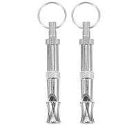KJHBV Silbato de Metal para Perros 2 Piezas Cordón, Accesorios para Entrenamiento Canino, Sonido Ultrasónico para Cachorros y Mascotas, Manos Libres y Duradero