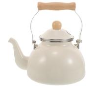 KJHBV Tetera de Esmalte Vintage de 2.6 Cuartos con Mango Resistente al Calor y Diseño Retro para Decoración y Uso en Cocina