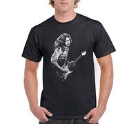 KJHBVND Camisas Rory Gallagher para hombre, casual, suave, cuello redondo, camisetas gráficas, Negro, 60