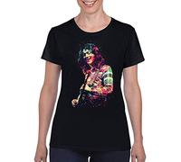 KJHBVND Rory-Gallagher - Camiseta casual para mujer con cuello redondo suave, Negro, 60