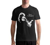KJHBVND Rory-Gallagher - Camiseta deportiva de manga corta para hombre, cuello redondo, de algodón, informal, a la moda, Negro, 54