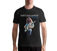 KJHBVND Rory-Gallagher - Camiseta deportiva de manga corta para hombre, cuello redondo, de algodón, informal, a la moda, Negro, 42