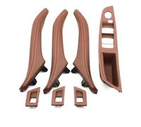 KJHOPY Embellecedor Interior Manija Puerta Coche Para BMW Serie 5 F10/F11/F18 2010-2017(RHD Brown 7pcs)
