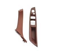 KJHOPY Embellecedor Manija Puerta Interior Delantera Trasera Para BMW Serie 5 F10/F18 2010-2017 528 530(RHD Brown 2pcs)