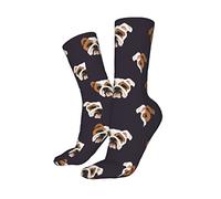 KJHSJ Dog Breed Bulldog - Calcetines deportivos para hombre, calcetines de algodón para correr y correr, Negro, Talla única