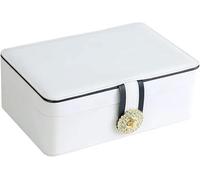 KJHZCE Organizador de Joyas Gris multifunción de Gran Capacidad for Pendientes, Collares y Anillos, con Bolsillo con Gancho, de Piel sintética y Metal.