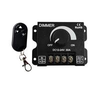 KJJFIPCXP 1 Unidad/1 Juego de Interruptor regulador de Intensidad LED RF Continuo, CC 5 V, 12 V, 24 V, 30 A, 90 A, Control Remoto, Barra de luz de un Solo Color, Ajuste de Brillo(12-24V 30A RF)