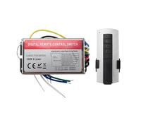 KJJFIPCXP Controlador de Interruptor Remoto de Alto Voltaje de 110 V, 220 V, 3, 4, 5 y 6 Canales, 1000 W/Canal, LED, Control Remoto Digital segmentado inalámbrico(220V 4 Channel)