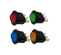 KJJFIPCXP Interruptor basculante Redondo for luz LED de Barco, 4 Piezas, KCD1-2, 12 V, 220 V, SPST, Encendido/Apagado, Controlador eléctrico KCD1.(Mixed 4pcs,220V)