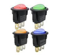 KJJFIPCXP Interruptor basculante Redondo for luz LED de Barco, KCD1-2, 12 V, 220 V, SPST, Encendido/Apagado, Controlador eléctrico, KCD1(Waterproof Cap,12V)