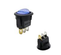 KJJFIPCXP Interruptor basculante Redondo for luz LED de Barco, KCD1-2, 12 V, 220 V, SPST, Encendido/Apagado, Controlador eléctrico, KCD1(KCD1-2 Blue 3pin,220V)