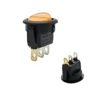 KJJFIPCXP Interruptor basculante Redondo for luz LED de Barco, KCD1-2, 12 V, 220 V, SPST, Encendido/Apagado, Controlador eléctrico, KCD1(KCD1-2 Yellow 3pin,12V)