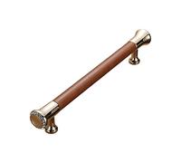 KJJFIPCXP Manija de gabinete Dorado de Lujo Ligero 2 Paquetes de Armario Europeo, cajón, manija de Cuero for gabinete de TV, Simple y versátil-13.9 × 3.6 CM-Marrón(17.1x3.6CM)