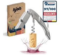 kjøk Premium Sacacorchos de camarero de acero inoxidable macizo cepillado con cortacápsulas, elegante utensilio con cuchillo de sumiller, abridor de vino, abrebotellas profesional