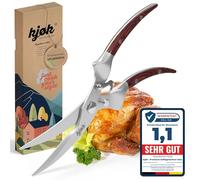 kjøk Tijera para Aves Acero Inox. y Madera - tijera de trinchar | Tijera de trinchar profesional, ya sea para pollo o pato - Tijera de cocina multiuso para cortar aves de corral con facilidad