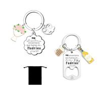 KJKJKJ 2ps Regalo Madrina y Padrino bautizo regalo personalizado para pedida quieres ser mi madrina o padrino Llavero Padrino y madrina Navidad Padrino y Madrina Regalo día de Pascua Bautismo
