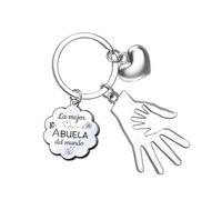 KJKJKJ Llavero La mejor Abuela y Abuelo Llavero Regalo para Abuelos Regalos Cumpleaños Regalos Aniversario Regalos Navidad Lo más adecuado para dar a los abuelos (Abuela)