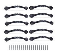 KJLEEN 10pcs Tiradores Cocina Negro 128mm, Tiradores de Armarios de Cocina Manijas de Aleación de Aluminio Pomos y Tiradores para Cajones Muebles de Armarios Baño Cocina Perillas Gabinete