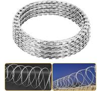 KJoBDwz Alambre de púas Malla de alambre de púas de acero galvanizado, malla espiral for jaulas, ideal for jardines, patios, granjas y fábricas, 60 m