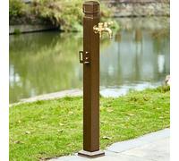 KJoBDwz Columna de agua para jardín exterior Columna de agua jardín cuadrada vertical,Grifo anticongelante al aire libre con grifo latón,Hidrante resistente a la intemperie(Brown,95cm/37in)