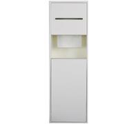 KJoBDwz Nicho de baño de Acero Inoxidable con portarrollos Empotrado y Bote de Basura: Perfecto for Guardar cepillos de baño.(White Frame)