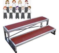 KJoBDwz Pasos de coro portátiles Plataforma escalonada, una plataforma de varios niveles adecuada for fotografías y exhibiciones grupales, con escalones antideslizantes(2tier)