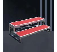KJoBDwz Pasos de coro portátiles Una plataforma de coro de alfombra roja de dos niveles con patas de acero galvanizado, adecuada for uso en iglesias, aulas y escenarios.