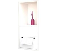 KJoBDwz Soporte de Papel higiénico Empotrado, gabinete de Papelera Oculto, Estante de Almacenamiento de artículos de tocador de Papel higiénico, Estante de nicho Empotrado(Bianco)