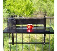 KjoiDWz Balaustrada Balcón Bar Mesa, Mesa colgante plegable, barandilla de balcón mesa auxiliar exterior, balcón colgante(Schwarz,80 * 30 cm/31.4 * 11.8in)