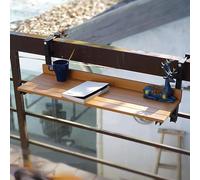 KjoiDWz Balcón-mesa colgante, balaustrada balcón-bar, mesa de balcón-bar-mesa, mesa auxiliar montada en la pared, mesa colgante de patio(Wood Color)