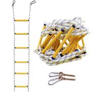KjoiDWz Escalera de Cuerda de Escape de Resina de Nailon for emergencias, Rescate, Seguridad, Antideslizante, Suave, con Ganchos.(3m)