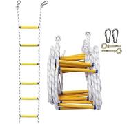 KjoiDWz Escalera de Cuerda, Escalera de Rescate, Escalera de Incendios, Escalera de Escape de Emergencia, Escalera de Cuerda for Escalada al Aire Libre con Ganchos(5m)