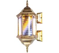 KjoiDWz Letrero de peluquería con luz de Pared Luminosa giratoria, luz de Poste de barbero, luz LED Resistente al Agua, Estilo Retro