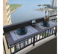 KjoiDWz Mesa colgante plegable con barandilla de balcón, mesa auxiliar de patio ajustable montada en la pared, mesa plegable con elevador de bar (60x37 cm)