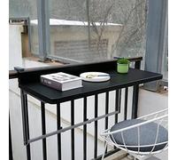 KjoiDWz Mesa colgante plegable para balcón, mesa plegable para balcón, mesa auxiliar plegable para exteriores (Schwarz)