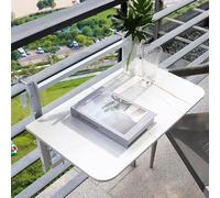 KjoiDWz Mesa de balcón colgante, mesa plegable de pared, mesa colgante de balcón, mesa auxiliar plegable con barandilla de balcón (Bianco, 120 * 35 cm, 47.2 * 13.7in)