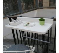 KjoiDWz Mesa de balcón, mesa de bar para barandilla, escritorio de balcón, mesa colgante plegable en el balcón. (Bianco, 80 * 40 cm / 31,4 * 15,7 pulgadas)