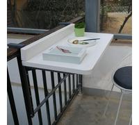 KjoiDWz Mesa de bar con balcón para balaustrada, mesa auxiliar plegable para exteriores, mesa para colgar, mesa plegable con balcón (Bianco, 80 * 40 cm, 31.4 * 15.7in)